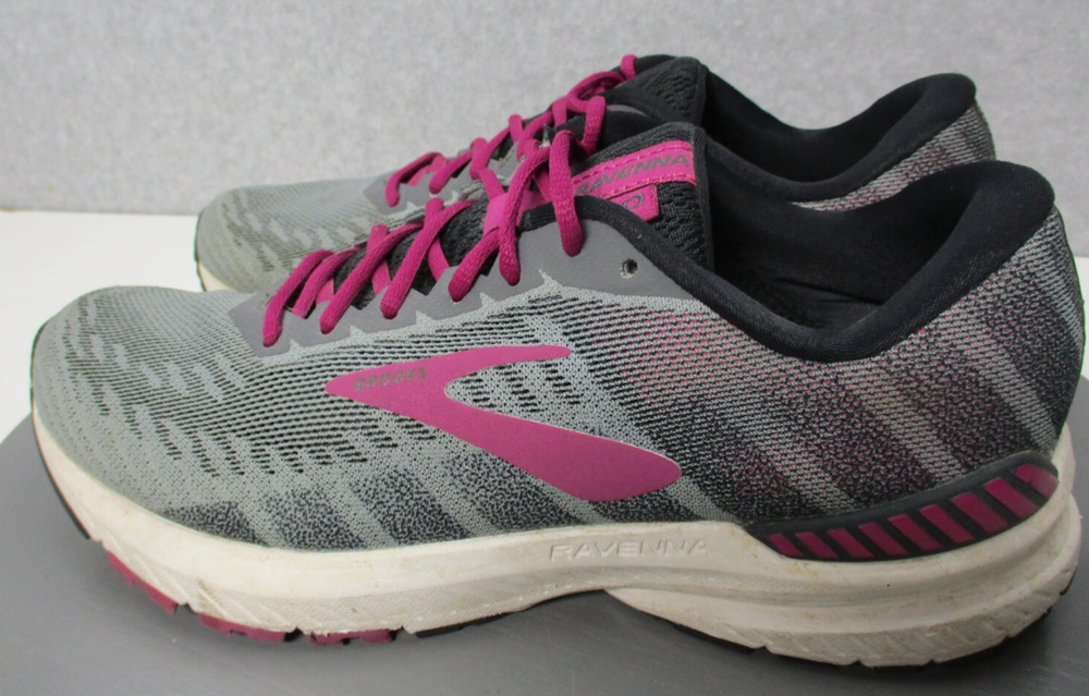 Brooks Ravenna 10 Gray Purple Running Shoes Lace Up Womens Sz 8